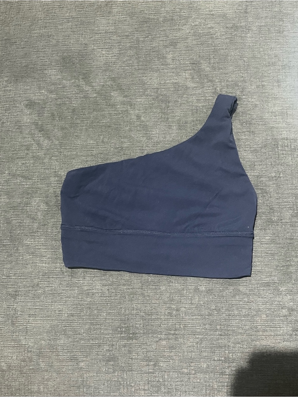 lululemon athletica One-Shoulder Crop Top in Navy Blue